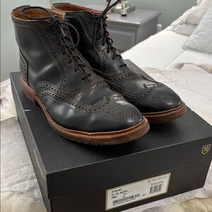 Allen Edmonds Men's Black Leather Wingtip Boots